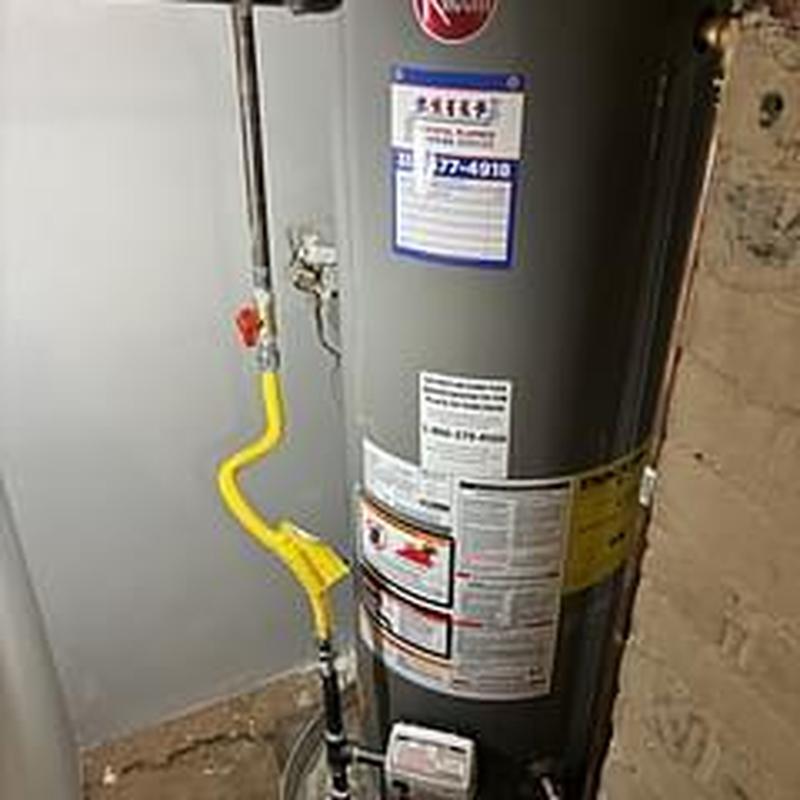 Water heater with new gas line installation