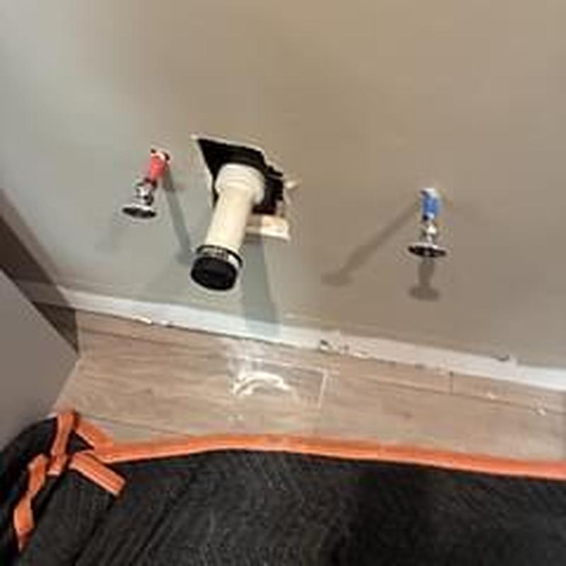 Basement bar sink PVC drain line install with valves