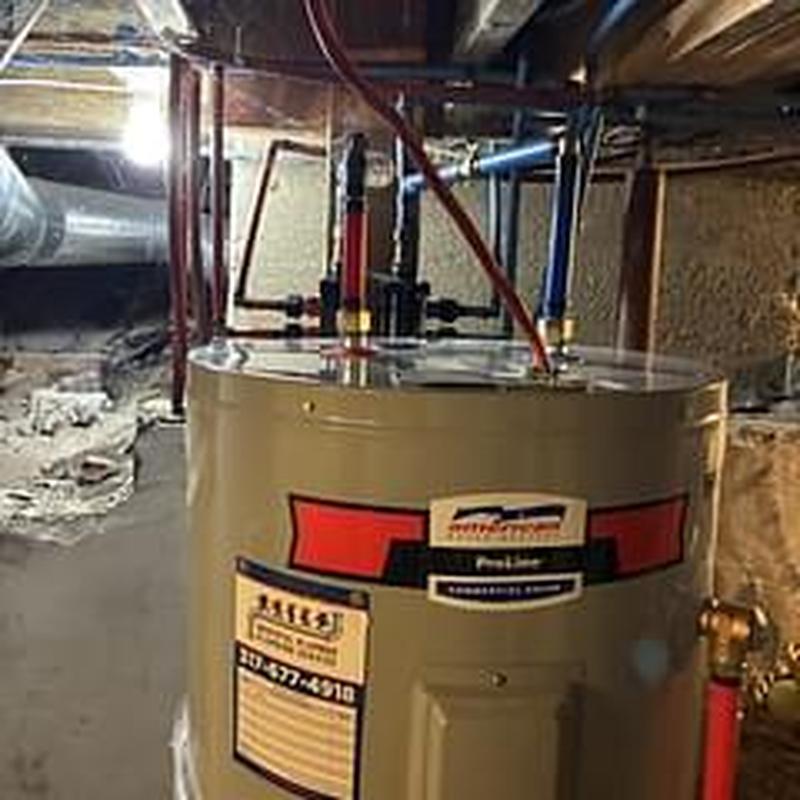 50 gallon electric water heater installation in basement