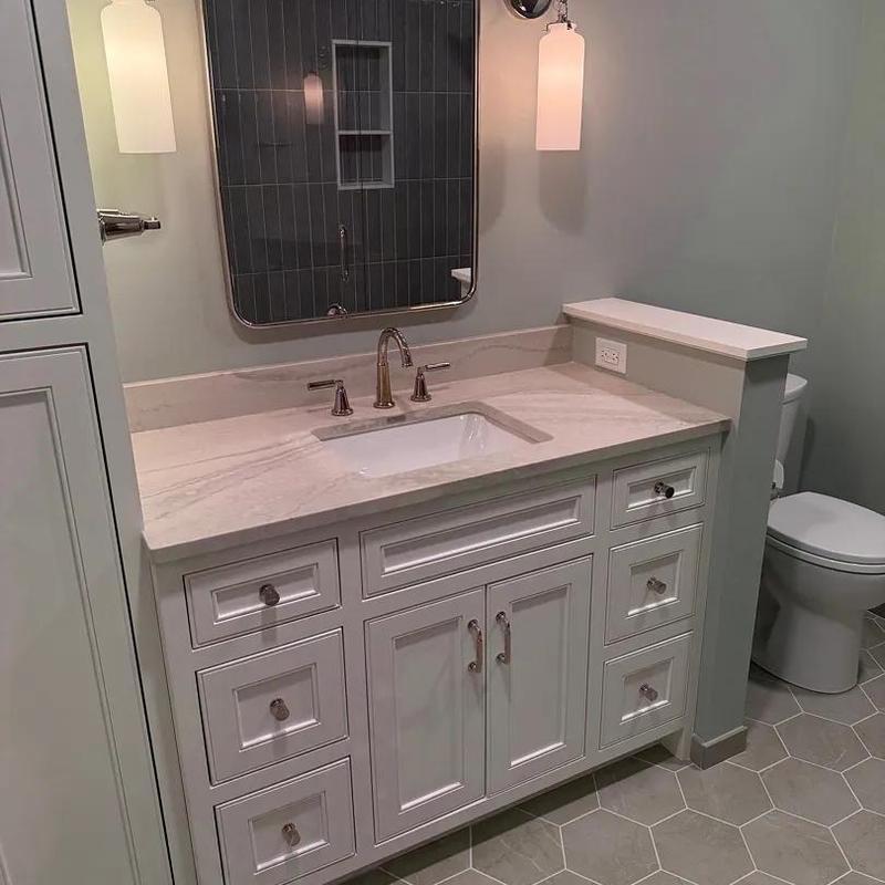 Bathroom sink vanity with faucet and lighting fixtures Bathroom sink vanity with faucet and lighting fixtures