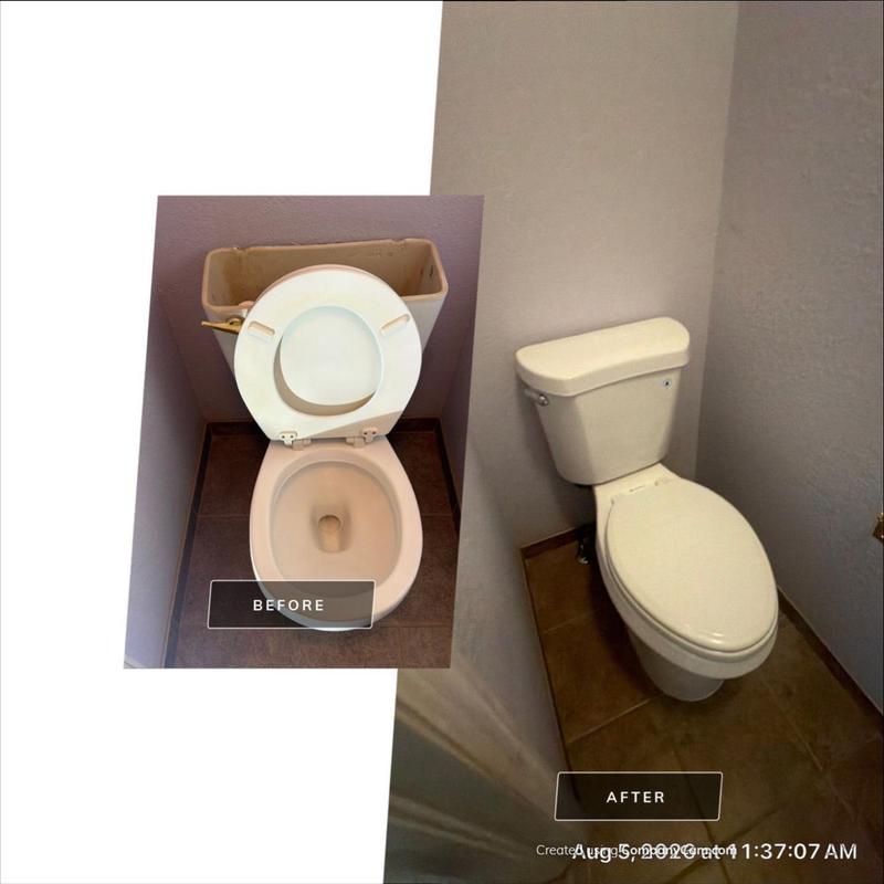 Toilet replacement with plumber-supplied unit and warranty Toilet replacement with plumber-supplied unit and warranty