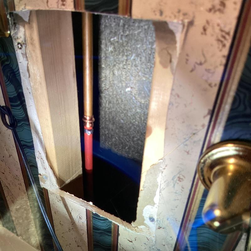 Tub shower valve plumbing inside wall access opening
