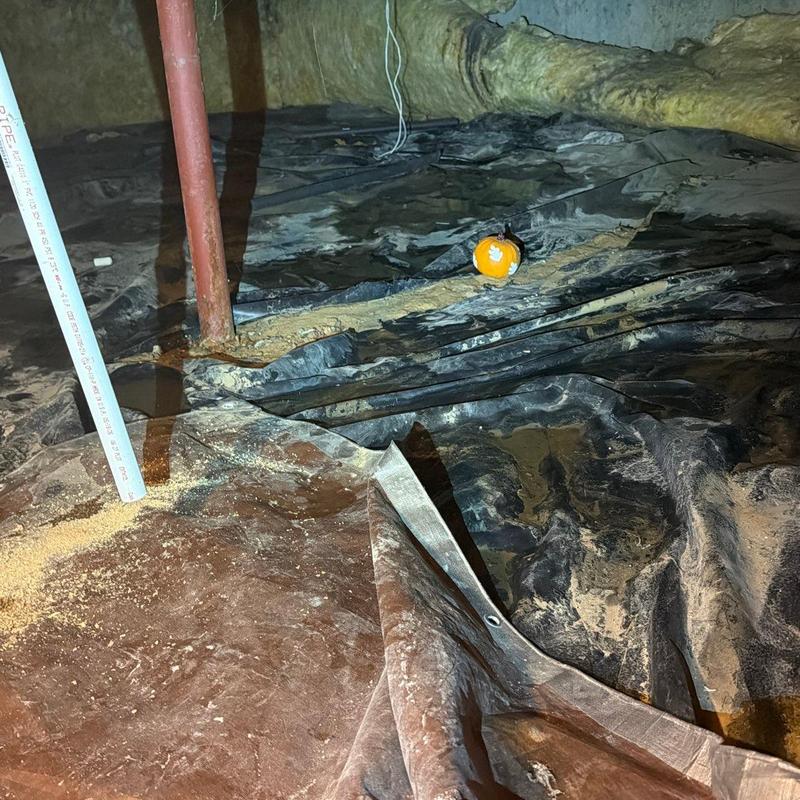 Water lines with exposed piping in crawl space Water lines with exposed piping in crawl space