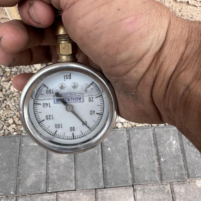 Water pressure gauge reading during plumbing inspection Water pressure gauge reading during plumbing inspection