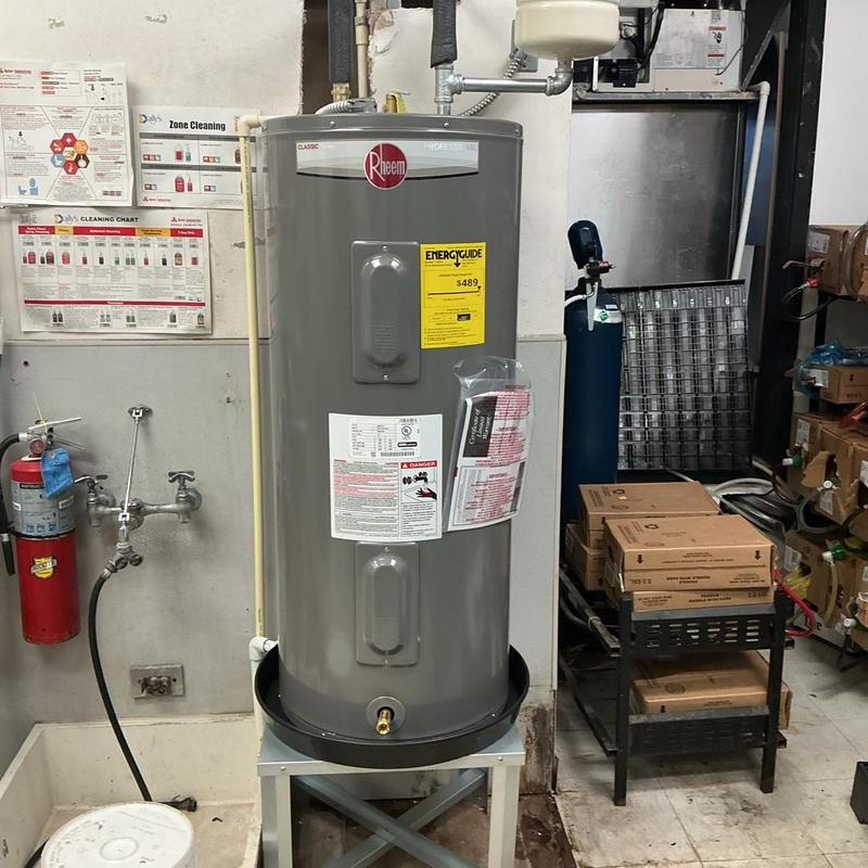 40-gallon water heater on metal stand with insulation 40-gallon water heater on metal stand with insulation