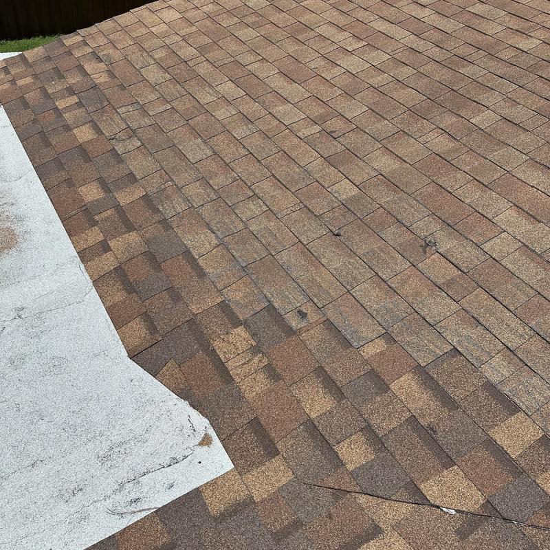 Shingle roof section with edge and flashing detail in Hudson FL