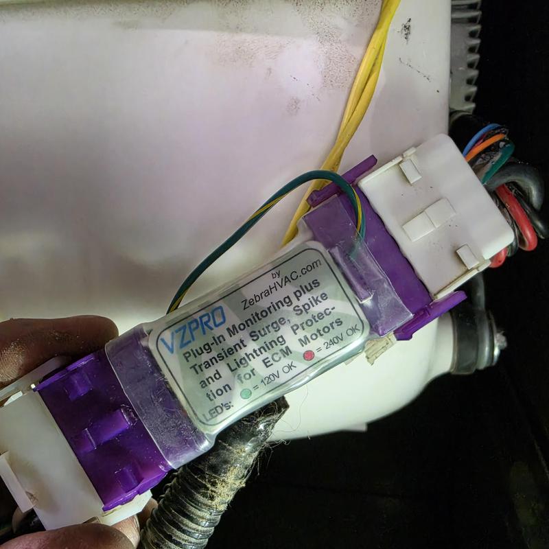 ECM motor surge protector installed on furnace wiring ECM motor surge protector installed on furnace wiring