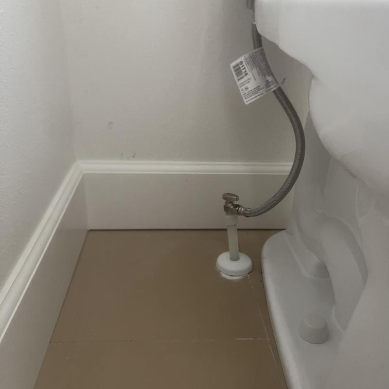Toilet water shutoff valve and supply line installation Toilet water shutoff valve and supply line installation