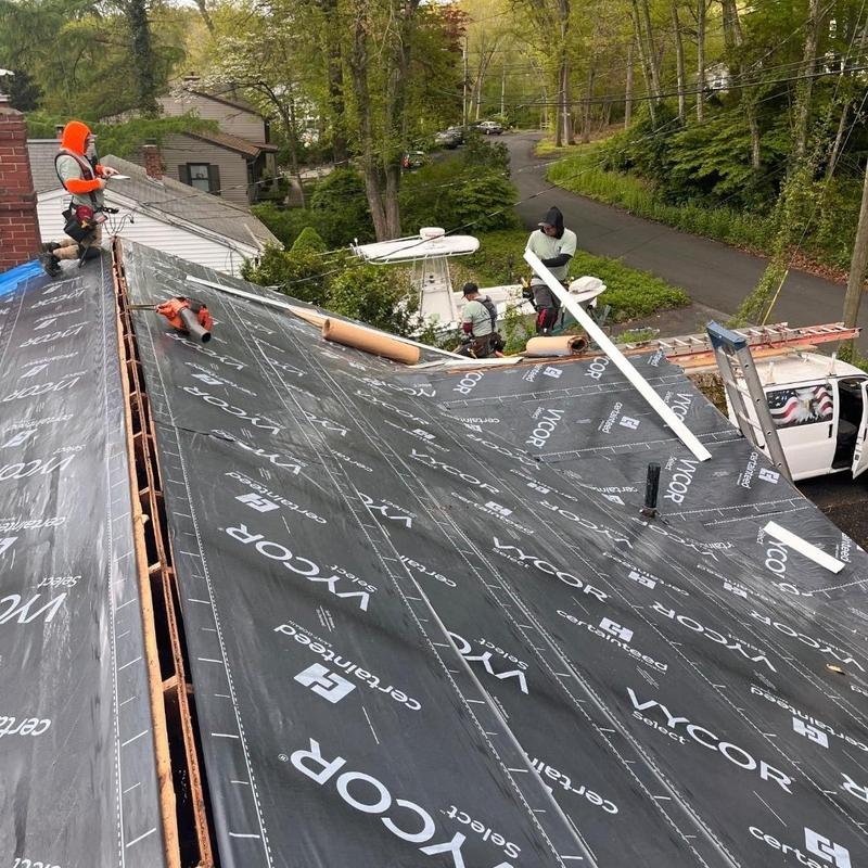 Vycor roof underlayment installation on residential roof Vycor roof underlayment installation on residential roof