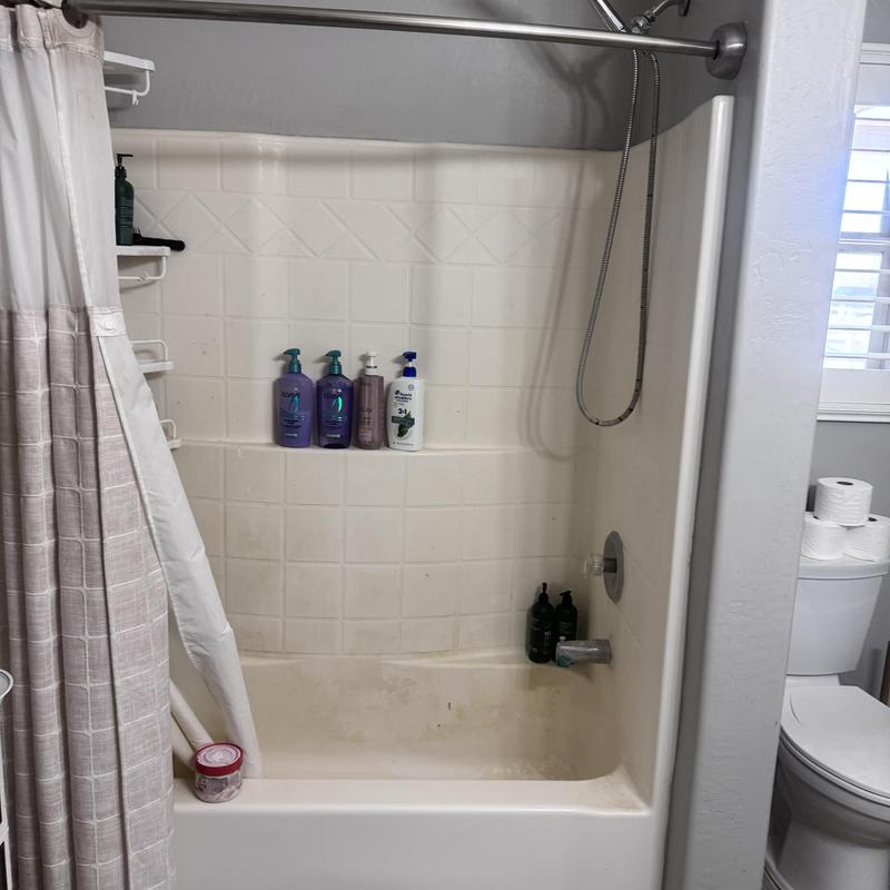 Shower unit with handheld showerhead and storage shelves Shower unit with handheld showerhead and storage shelves