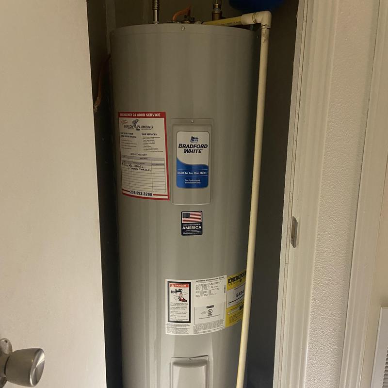 Water heater replacement in residential utility closet Water heater replacement in residential utility closet