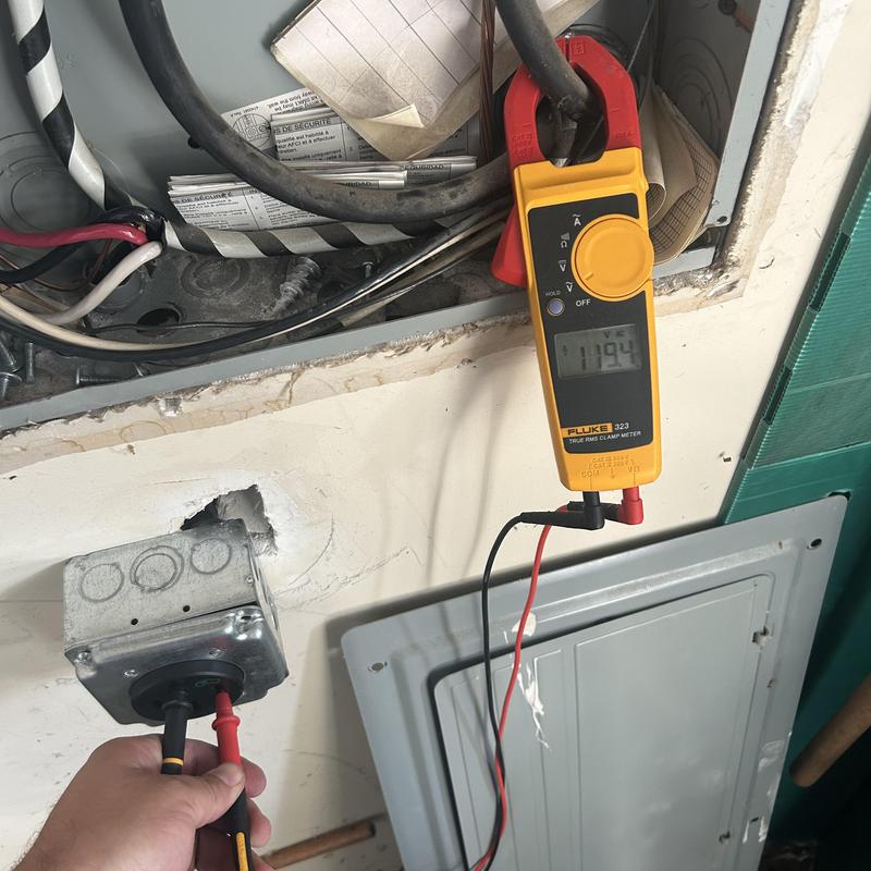 Clamp meter testing electric vehicle charger wiring voltage Clamp meter testing electric vehicle charger wiring voltage