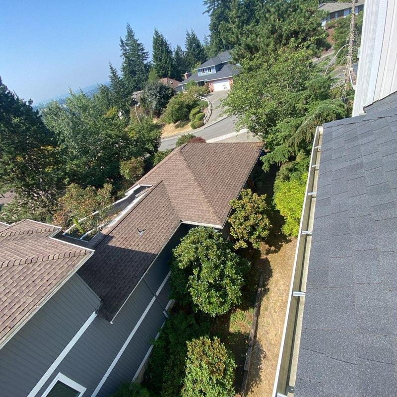 Gutter system cleaned and cleared of debris