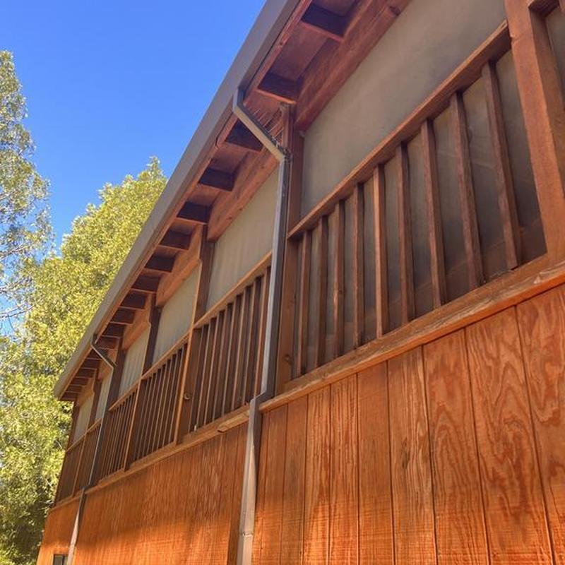 Steel seamless gutters with leaf guard installation