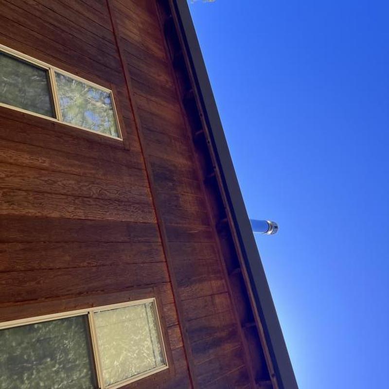 Seamless steel gutter and Leaf Blaster Pro guards installation