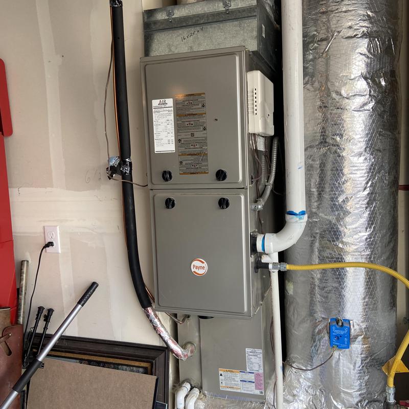 Furnace system with ductwork and PVC vent pipe Furnace system with ductwork and PVC vent pipe