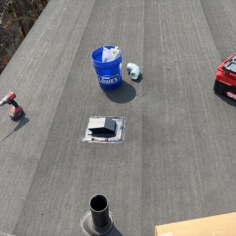 Bathroom exhaust fan roof vent installation with tools