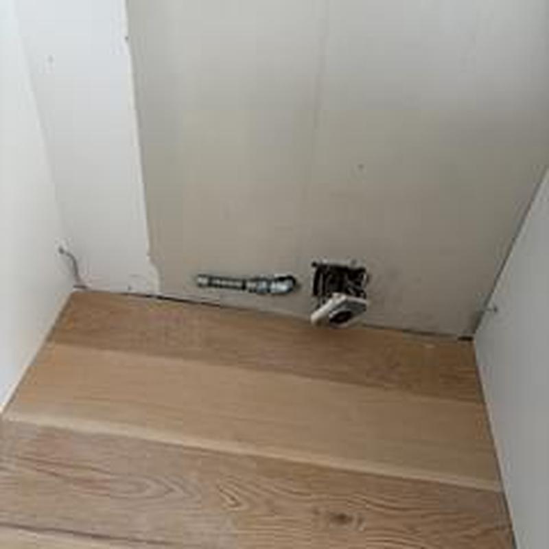 Gas line with shutoff valve under drywall in garage