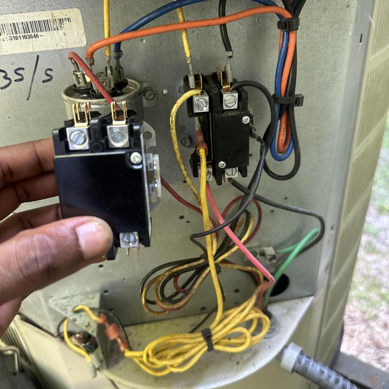 AC contactor installation with wiring in system panel
