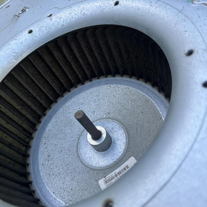HVAC blower wheel inside unit maintenance cleaning