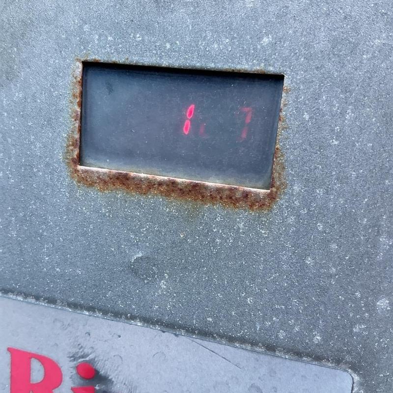 Heater control panel with rusted display screen Heater control panel with rusted display screen