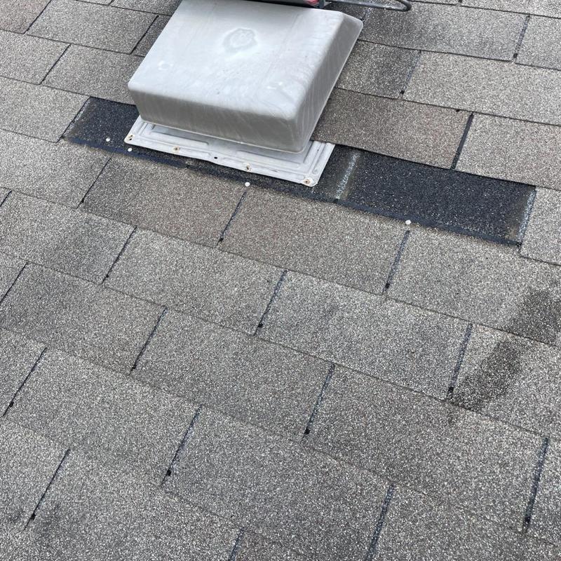 Roof shingles replacement around roof vent flashing