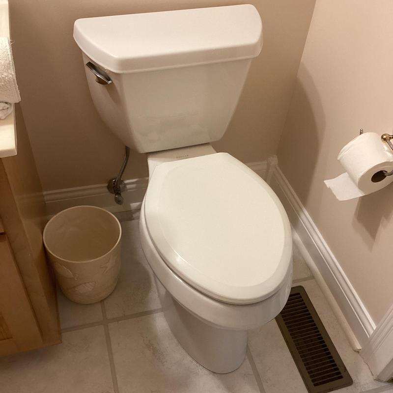 ADA elongated Glacier Bay toilet with new supply line