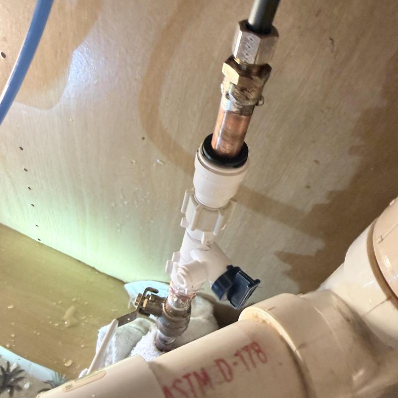 POU filter faucet emergency shut off valve under sink POU filter faucet emergency shut off valve under sink