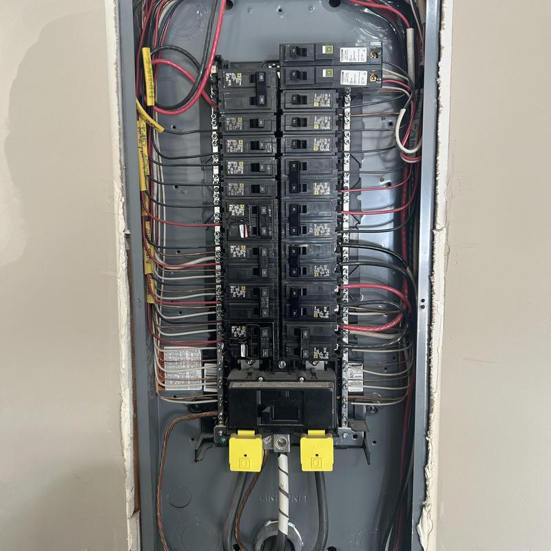 Electrical breaker panel with rewired backstab outlet in Boise Electrical breaker panel with rewired backstab outlet in Boise