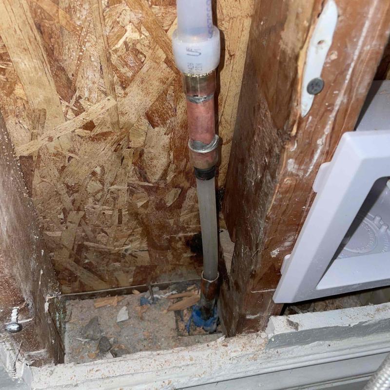 PEX cold expansion water piping with copper fittings installation