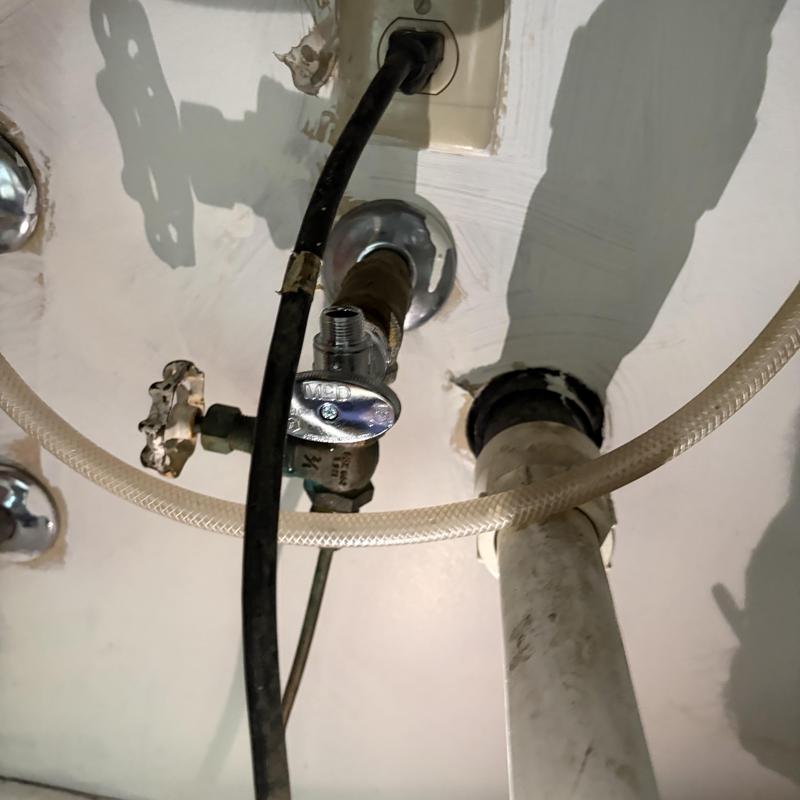 Emergency shut off valves under kitchen sink installation Emergency shut off valves under kitchen sink installation