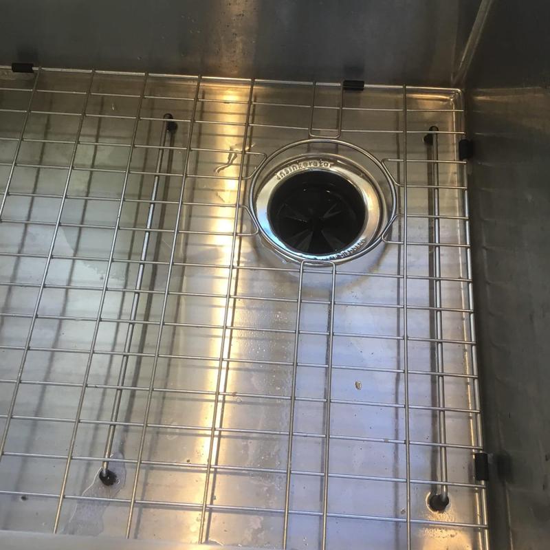 Kitchen sink drain with stainless steel grid cover
