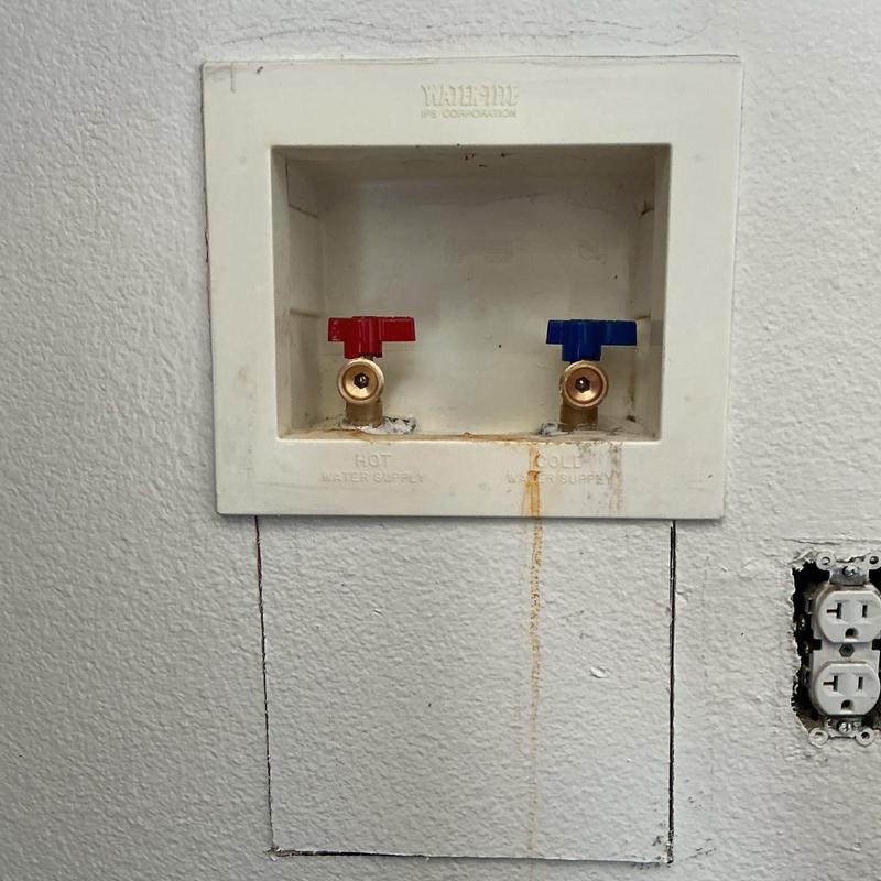 Washing machine hot and cold water bibs installation