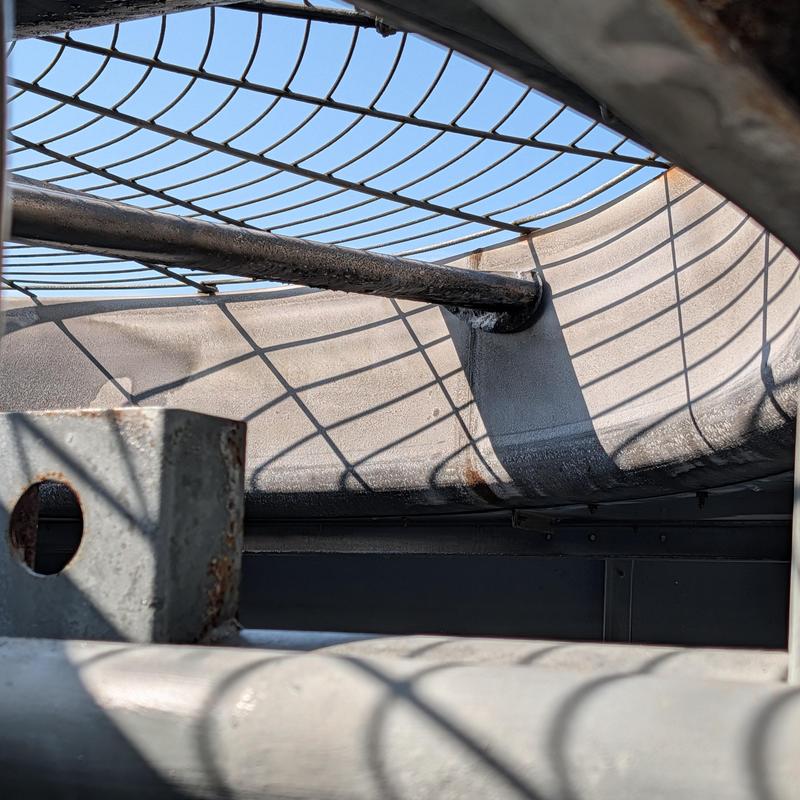 Cooling tower metal grid and frame with shadows Cooling tower metal grid and frame with shadows