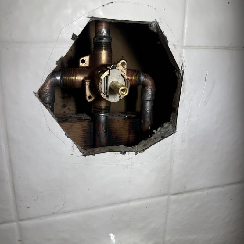 Moen Posi-Temp shower valve soldered to copper pipes