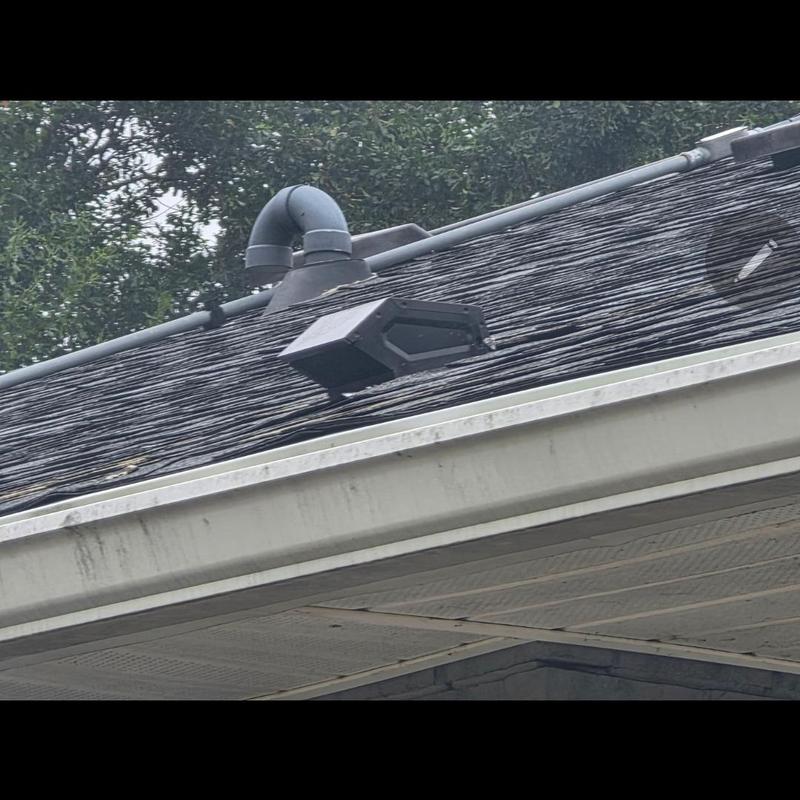 Bathroom vent on IKO shingle roof in Greer, SC
