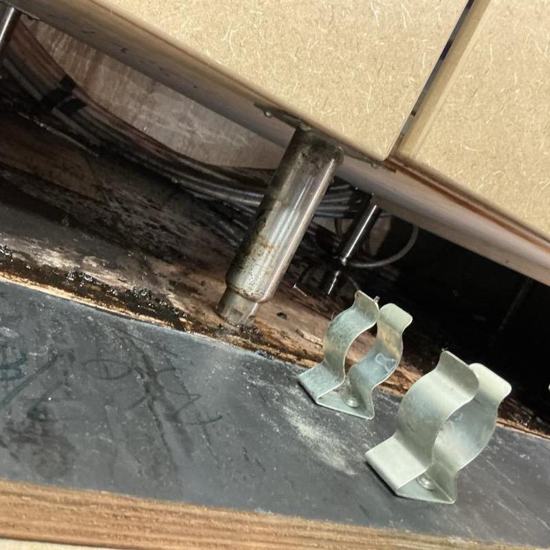 Water fountain pump leaking inside cabinet base Water fountain pump leaking inside cabinet base