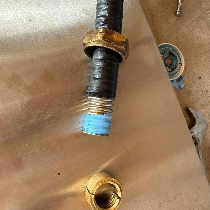 Hard pipe with threaded fitting and sealant application