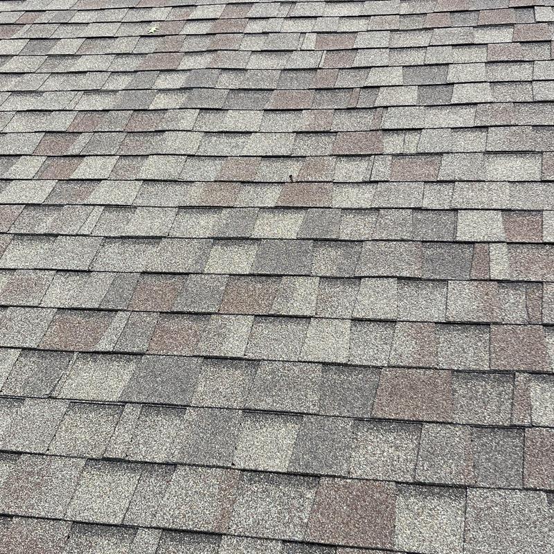 Asphalt shingle roof with no visible damage Asphalt shingle roof with no visible damage
