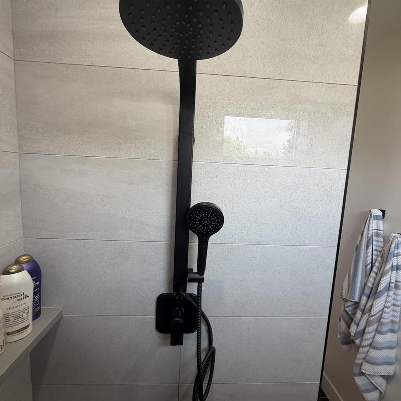 Allen + Roth dual shower panel with slide bar installation Allen + Roth dual shower panel with slide bar installation