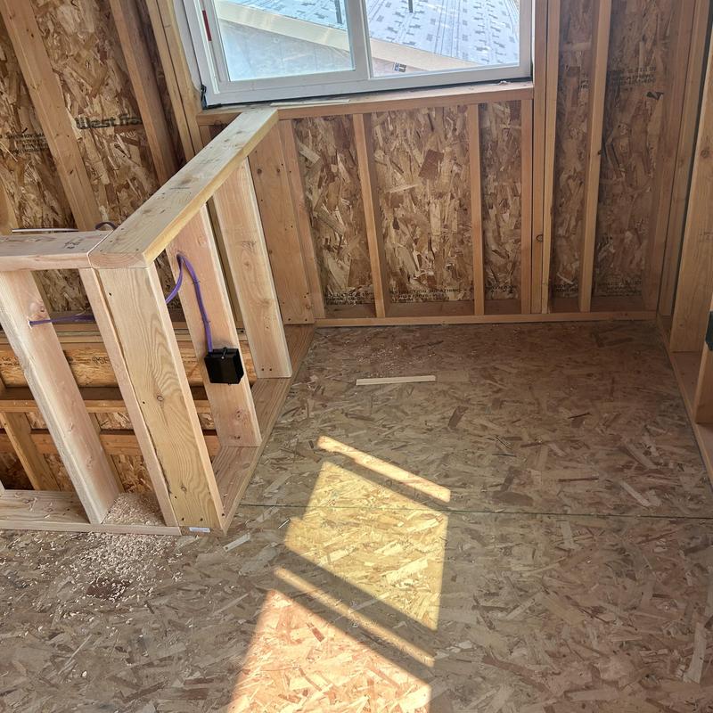 Electrical receptacle installation on loft stair wall framing Electrical receptacle installation on loft stair wall framing