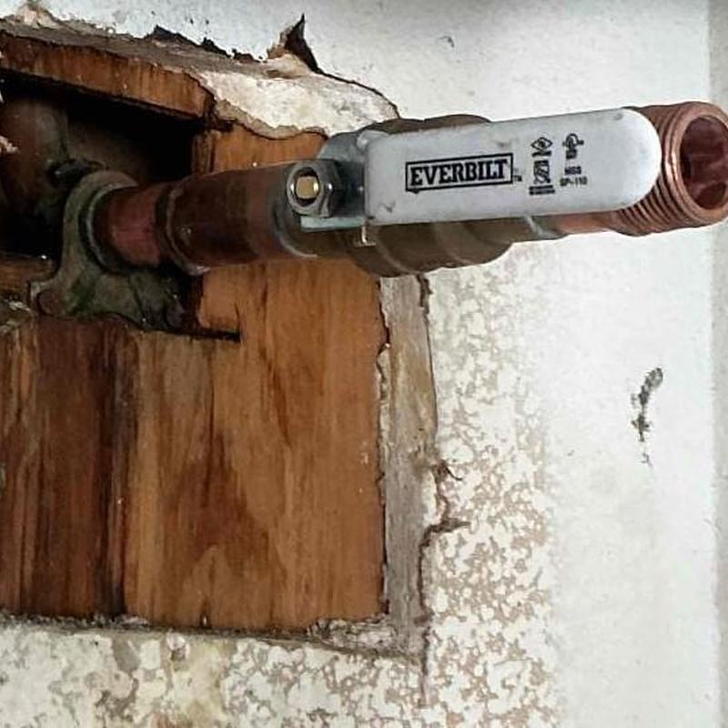 Ball valve on copper waterline above water heater