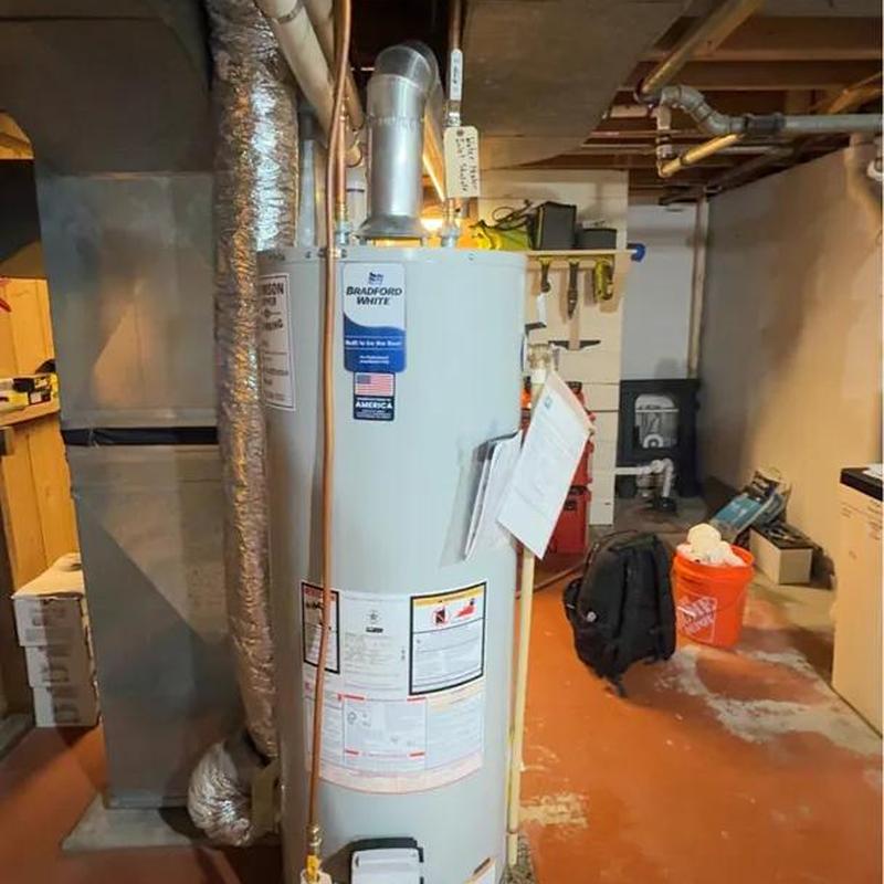 Water heater installation in basement utility room Water heater installation in basement utility room