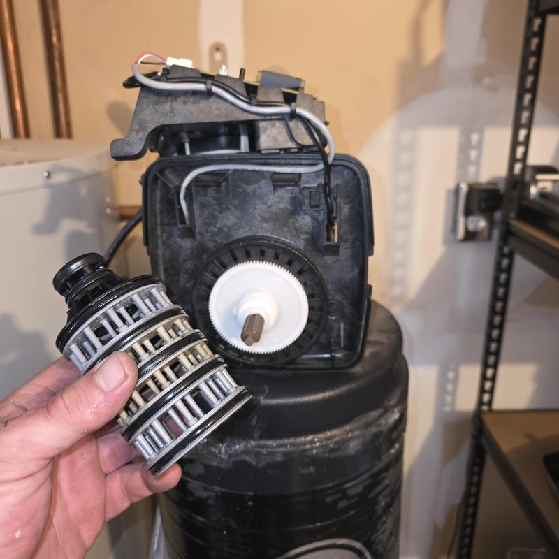 Water softener seal stack replacement with worn O-rings