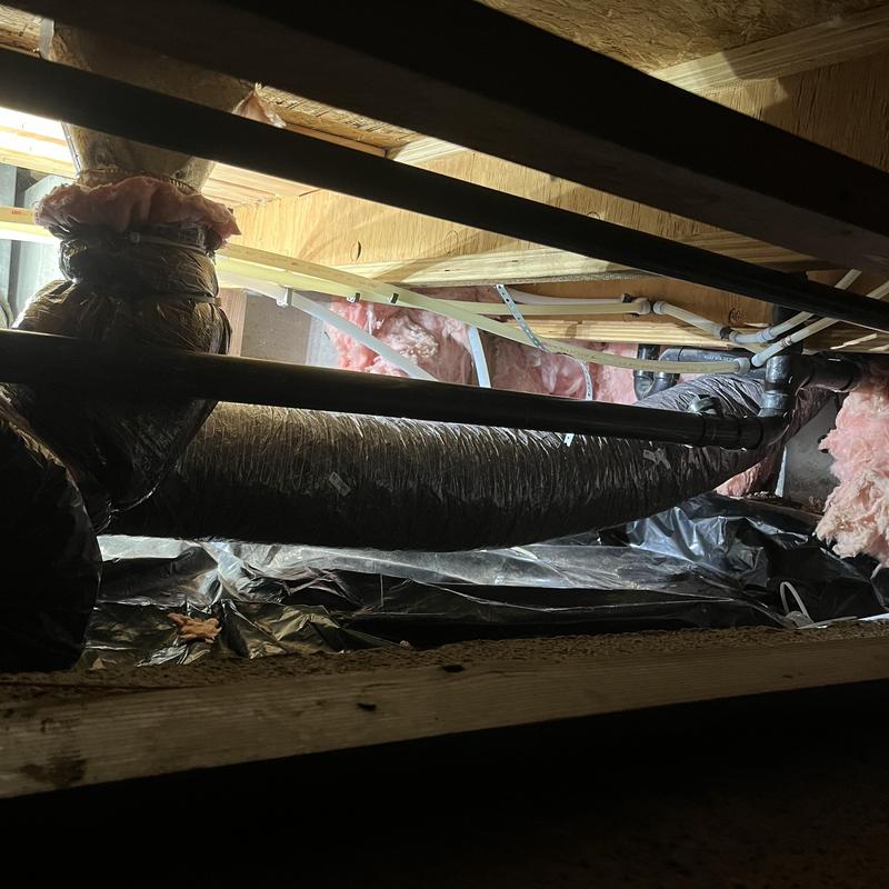 Flex air ducting replacement in crawl space Flex air ducting replacement in crawl space