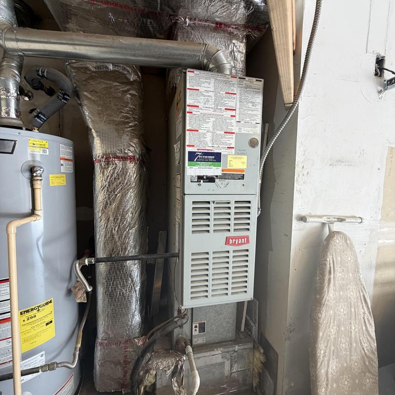 Furnace and duct system in basement area Furnace and duct system in basement area