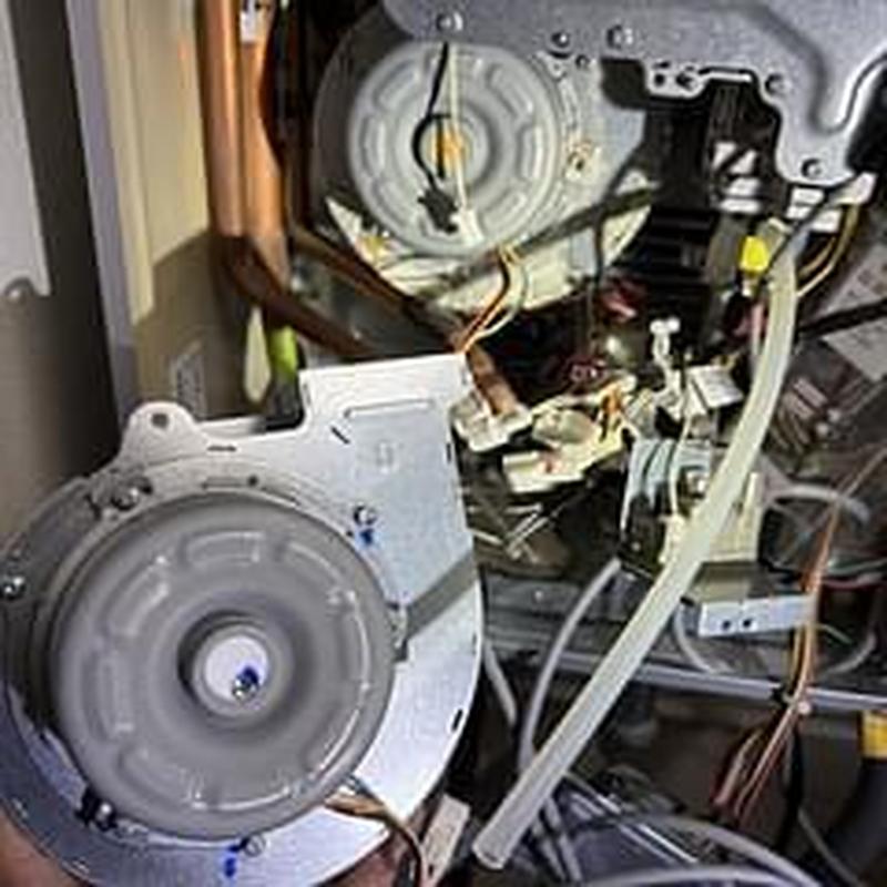 Water heater fan blower assembly replacement and testing