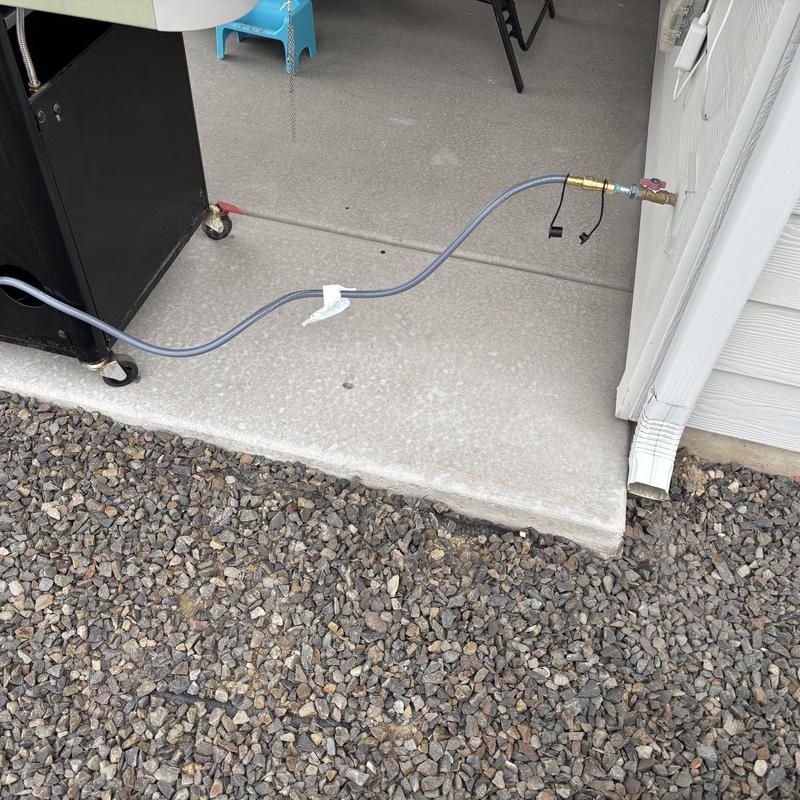 Gas grill quick disconnect fitting installation outdoors