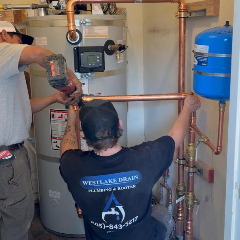 100-Gallon Commercial Water Heater with Copper Piping Installation