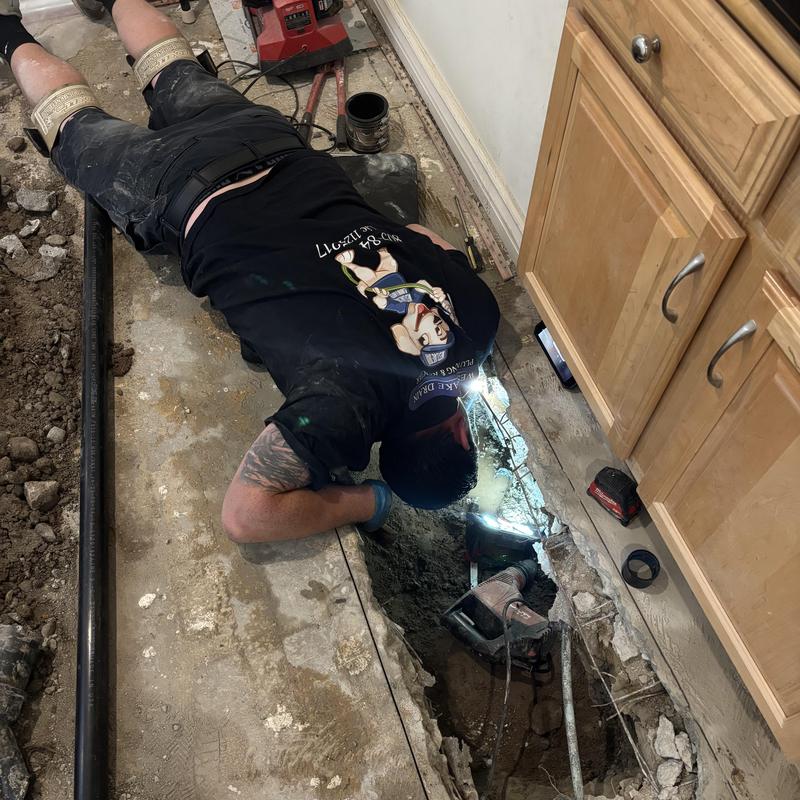 ABS Sewer Pipe Installation under Kitchen Floor